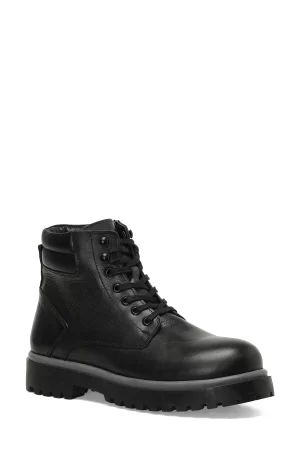 INCI ALDİ 3PR Black Men's Worker Boots- genuine leather