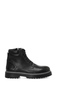 INCI ALDİ 3PR Black Men's Worker Boots- genuine leather - Black