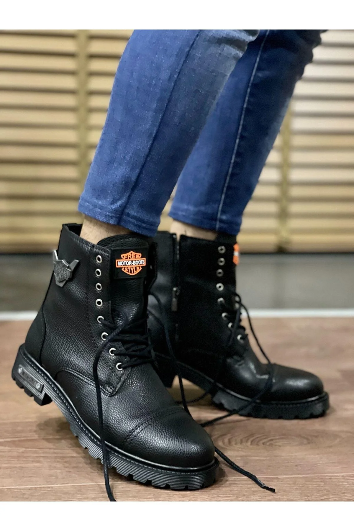 Muggo M856 Guaranteed Rubber Durable Flexible Winter Water and Cold Proof Unisex Lace-Up Boots