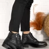 Ayakland Knt 363 Leather Men's Boots Shoes with Fur Inside and Zipper Black - genuine leather